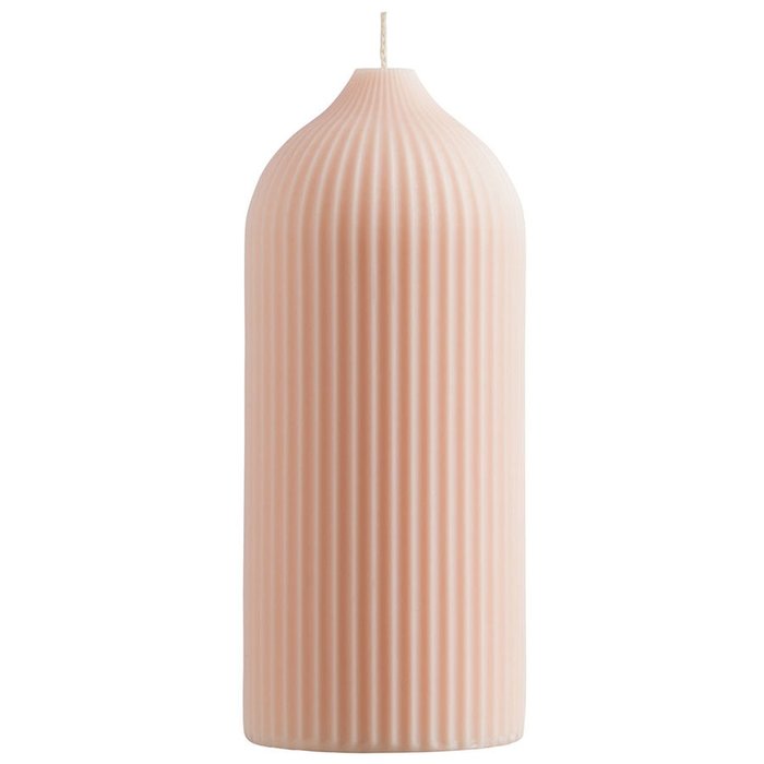 Свеча декоративная из коллекции Edge бежево-розового цвета