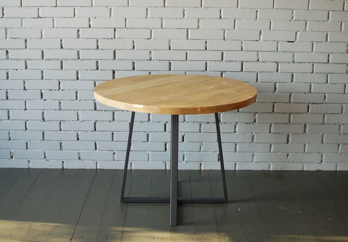 Обеденный стол Pine Round Plus черно-бежевого цвета - лучшие Обеденные столы в INMYROOM