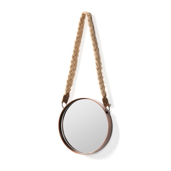 Настенное зеркало Stiel с плетеной кожаной ручкой - купить Настенные зеркала по цене 4690.0