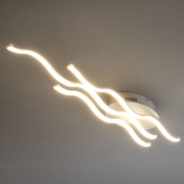 Потолочный волнообразный LED светильник 90090/3 белый Gwen - купить Потолочные светильники по цене 13400.0