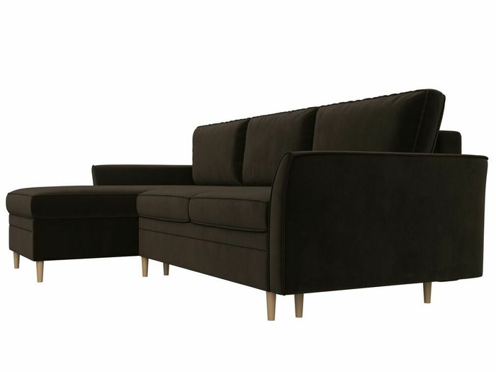 Угловой диван-кровать София коричневого цвета левый угол - лучшие Угловые диваны в INMYROOM