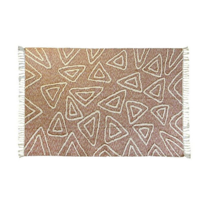 Ковер из полиэстера и хлопка 160x230 бело-терракотового цвета