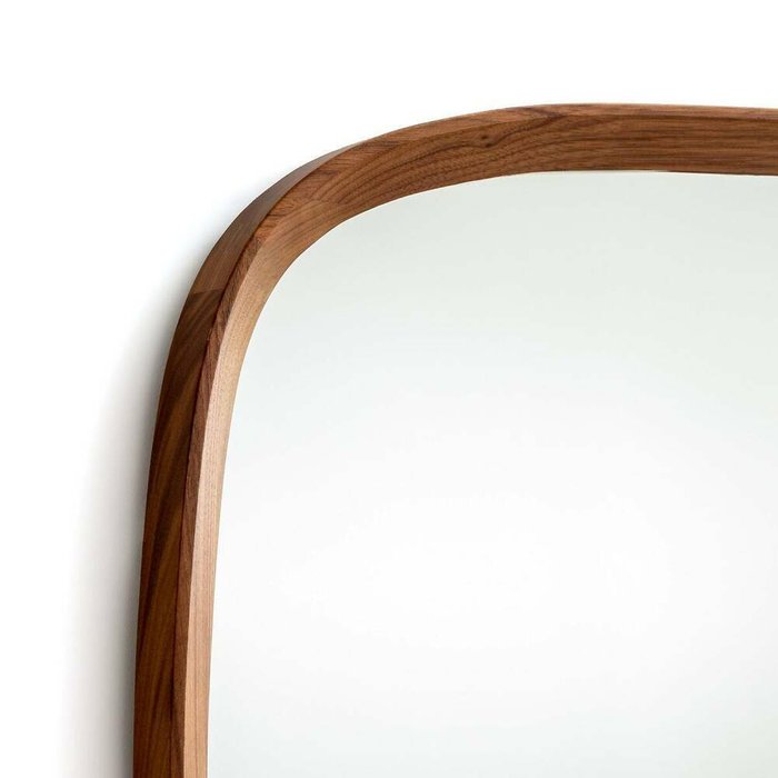 Зеркало настенное формы с рамкой из орехового дерева Orion коричневого цвета - лучшие Настенные зеркала в INMYROOM