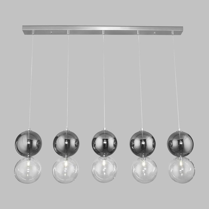 Подвесной светильник со стеклянными плафонами 50091/5 хром/дымчатый Selisa - купить Подвесные люстры по цене 24900.0