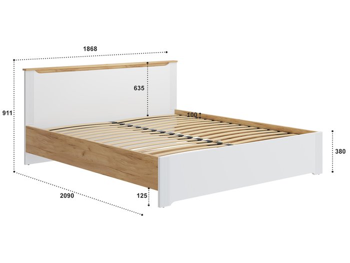 Кровать с основанием Эмилия 180х200 белого цвета - купить Кровати для спальни по цене 31466.0