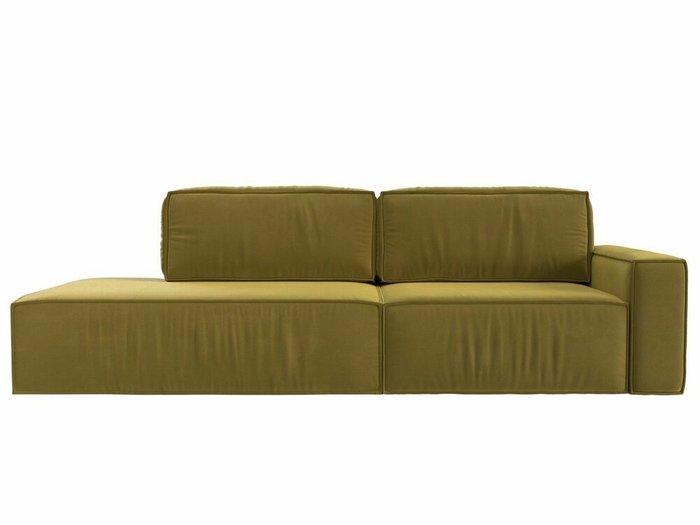 Прямой диван-кровать Прага модерн желтого цвета подлокотник справа - купить Прямые диваны по цене 74999.0