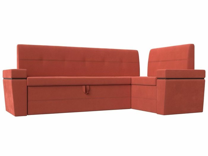 Угловой диван-кровать Деметра кораллового цвета правый угол