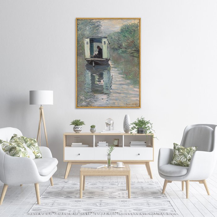 Репродукция картины на холсте The Studio Boat (Le Bateau-atelier), 1876г. - лучшие Картины в INMYROOM
