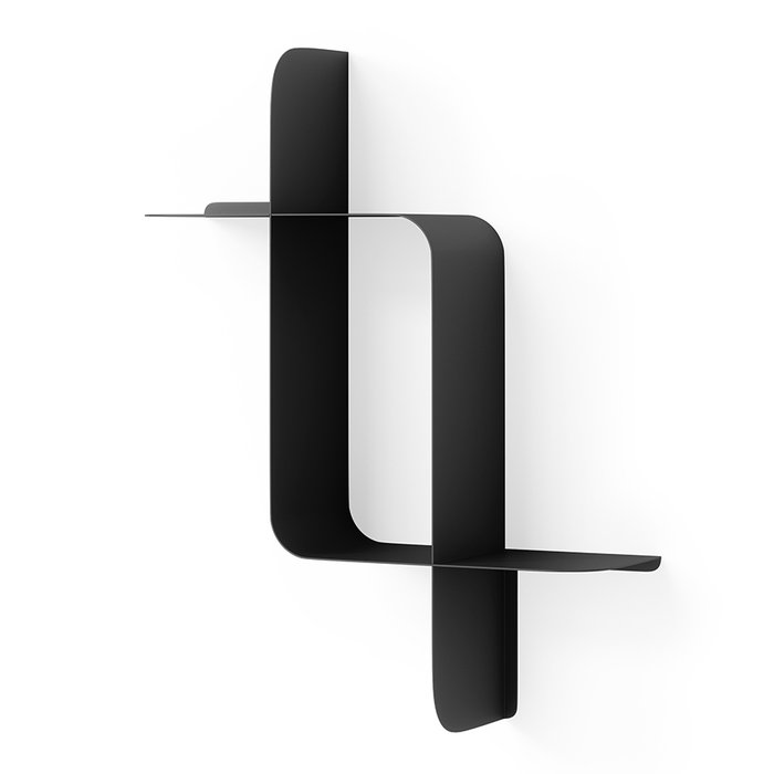 Набор из двух металлических полок Montage черного цвета - лучшие Полки в INMYROOM Набор из двух металлических полок Montage черного цвета - лучшие Полки в INMYROOM