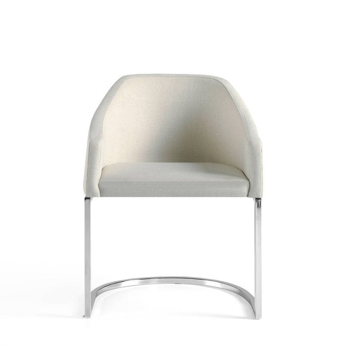 Стул в обивке из кожи белого цвета - купить Обеденные стулья по цене 74990.0