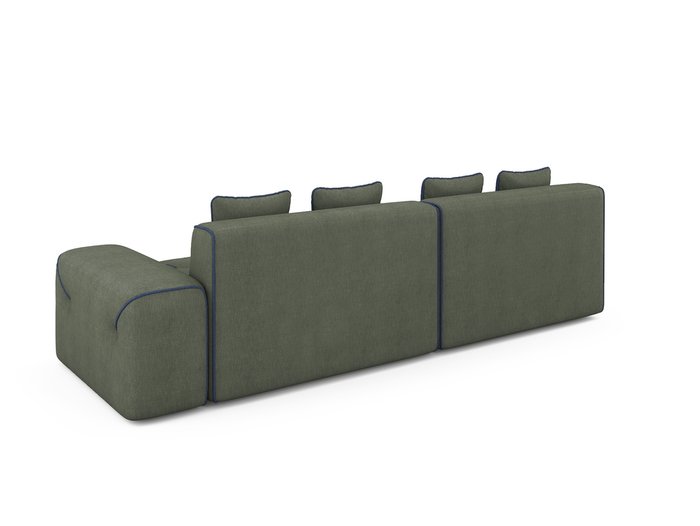 Угловой раскладной диван Portu левый серо-зеленого цвета - лучшие Угловые диваны в INMYROOM