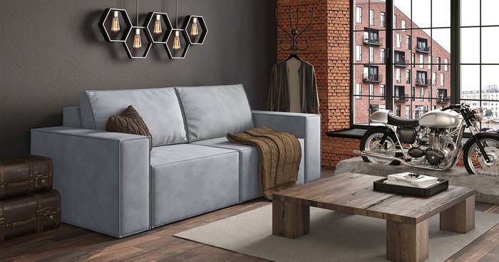 Диван-кровать Пола серого цвета - купить Прямые диваны по цене 51279.0