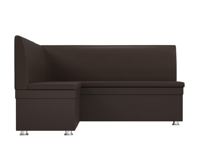 Угловой диван Уют коричневого цвета (экокожа) левый угол - купить Угловые диваны по цене 26999.0