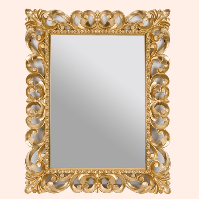 Настенное зеркало Queen в раме золотого цвета