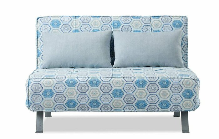 Диван-кровать Lilly с геометрическим принтом голубого цвета