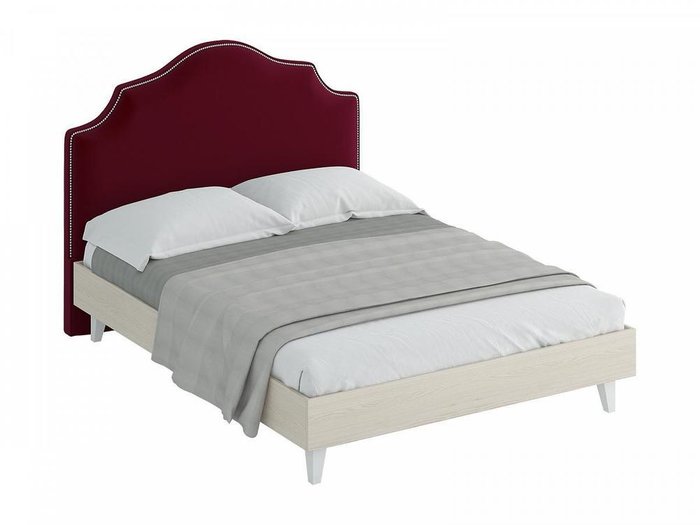 Кровать Queen Victoria со спинкой бордового цвета 160х200