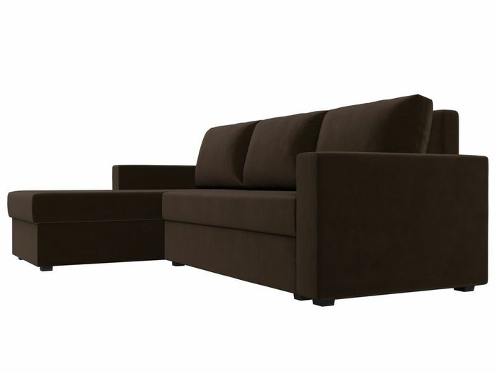 Угловой диван-кровать Траумберг Лайт коричневого цвета левый угол  - лучшие Угловые диваны в INMYROOM