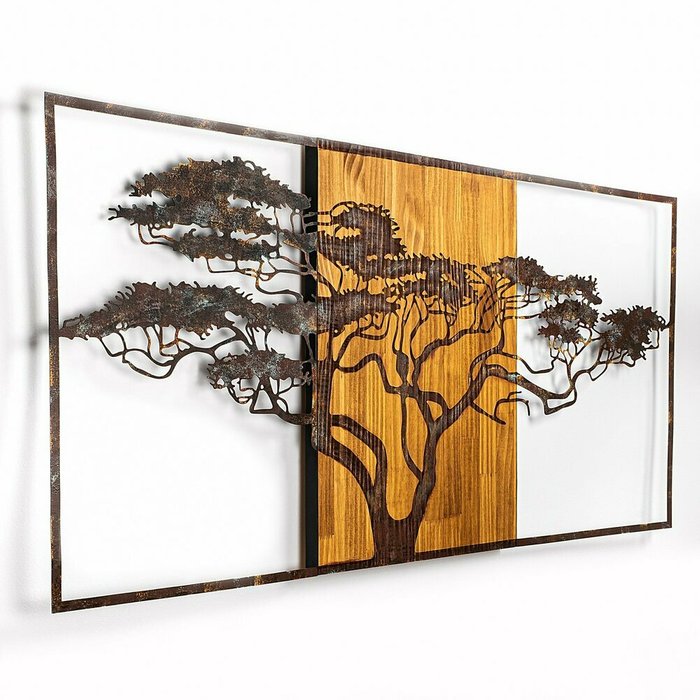 Настенный декор Дерево 147x70 коричневого цвета - купить Декор стен по цене 50032.0