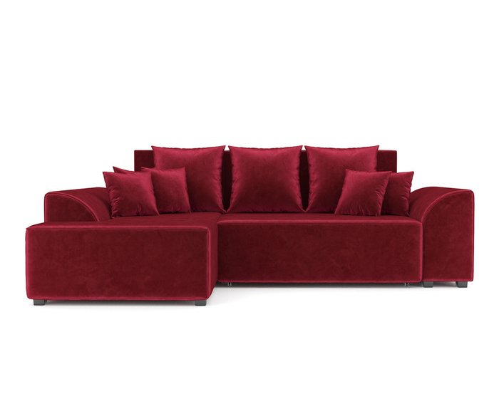 Угловой диван-кровать Каскад темно-красного цвета левый угол - купить Угловые диваны по цене 47990.0