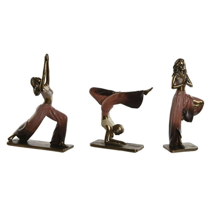 Декоративная фигура Розовый Позолоченный Yoga Scandi 19 x 6 x 26 cm (3 штук)