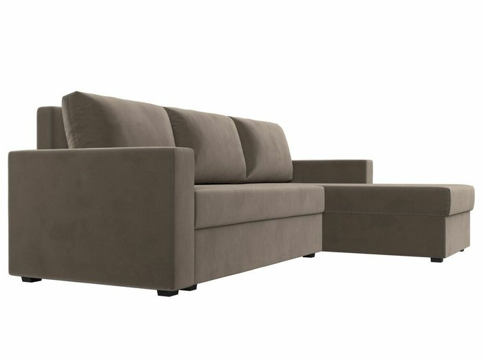 Угловой диван-кровать Траумберг Лайт коричневого цвета правый угол  - лучшие Угловые диваны в INMYROOM