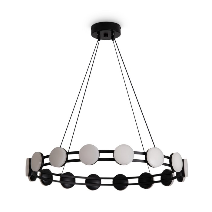 Подвесная люстра Collar 60 бело-черного цвета - купить Подвесные люстры по цене 18990.0