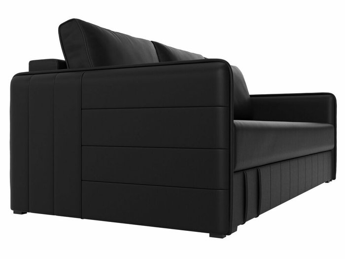 Прямой диван-кровать Слим черного цвета (экокожа) с пружинным блоком - лучшие Прямые диваны в INMYROOM