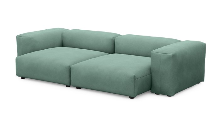 Прямой диван Фиджи двухсекционный большой темно-мятного цвета - купить Прямые диваны по цене 66600.0