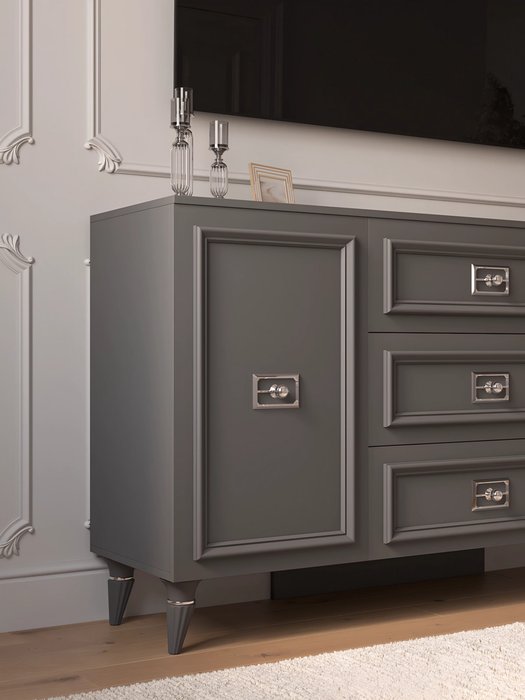 Комод Валенсия серого цвета с серебром - лучшие Комоды в INMYROOM