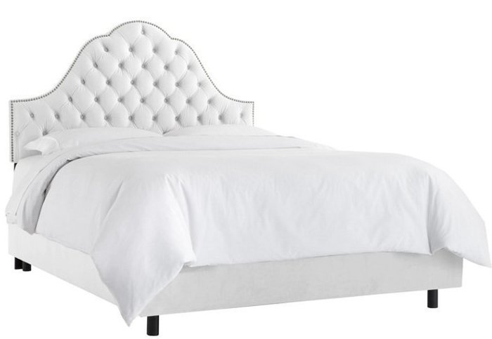 Кровать Alina Tufted White 180х200 белого цвета