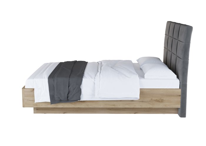 Кровать Amber Comfort 180х200 серо-бежевого цвета с подъёмным механизмом - лучшие Кровати для спальни в INMYROOM Кровать Amber Comfort 180х200 серо-бежевого цвета с подъёмным механизмом - лучшие Кровати для спальни в INMYROOM