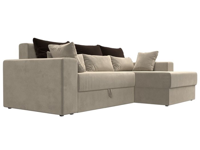 Угловой диван-кровать Мэдисон бежево-коричневого цвета - лучшие Угловые диваны в INMYROOM