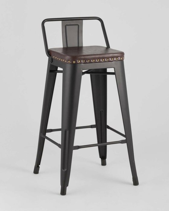 Полубарный стул Tolix Soft черного цвета - купить Барные стулья по цене 6990.0