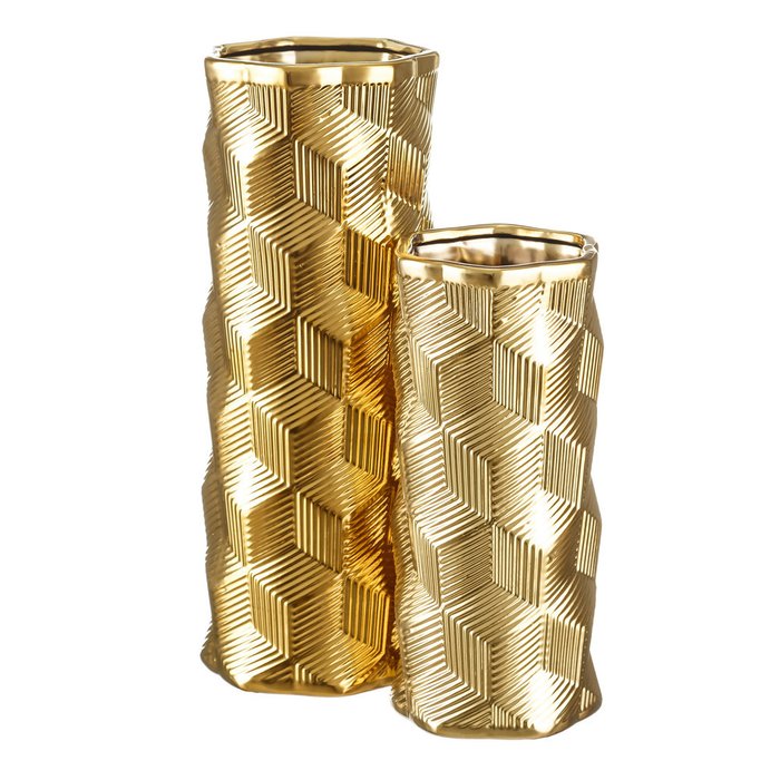 Керамическая ваза золотого цвета - купить Вазы  по цене 4560.0