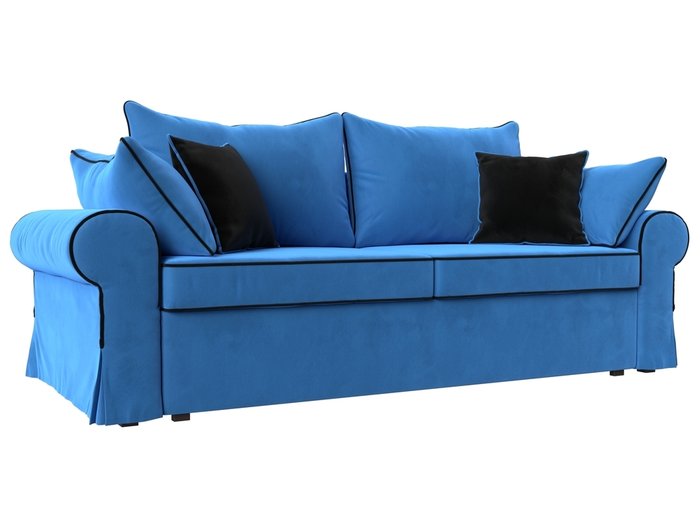 Прямой диван-кровать Элис темно-голубого цвета