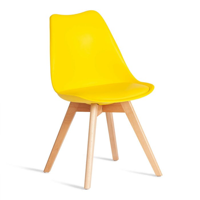 Комплект из четырех стульев Tulip желтого цвета - купить Обеденные стулья по цене 13240.0