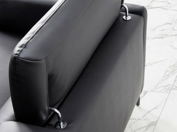 Угловой диван в обивке из кожи черного цвета - купить Угловые диваны по цене 861990.0