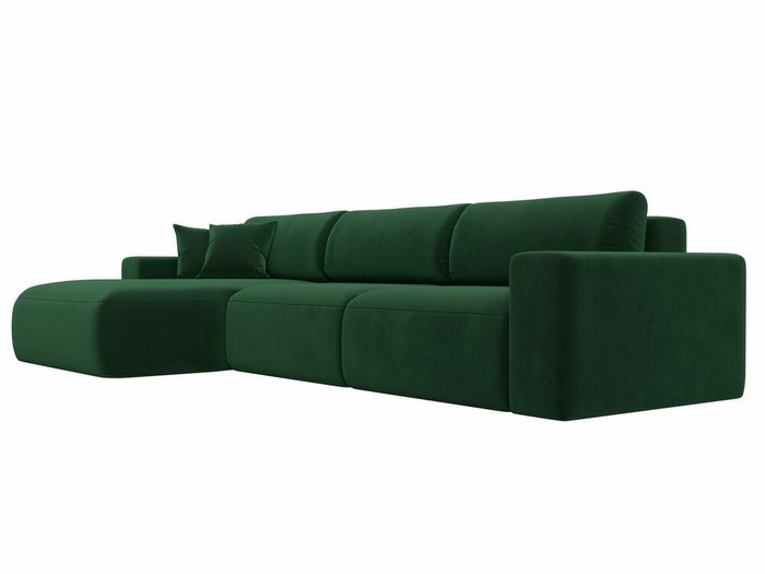 Угловой диван-кровать Лига 036 Классик Лонг темно-зеленого цвета левый угол - лучшие Угловые диваны в INMYROOM