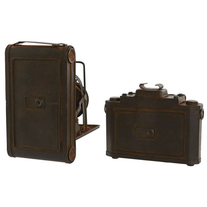 Декоративная фигура Бронзовый Фотокамера Vintage 18 x 13,5 x 14 cm (2 штук) - лучшие Фигуры и статуэтки в INMYROOM