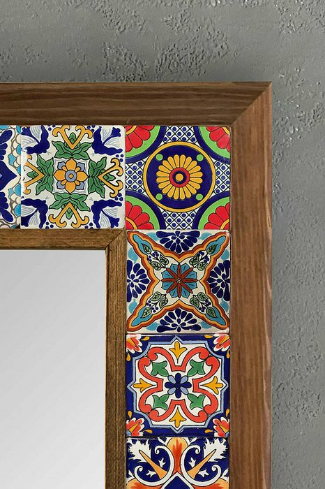 Настенное зеркало 33x33 с мозаикой из камня - лучшие Настенные зеркала в INMYROOM
