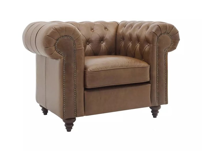Кресло Chesterfield коричневого цвета - купить Интерьерные кресла по цене 189720.0