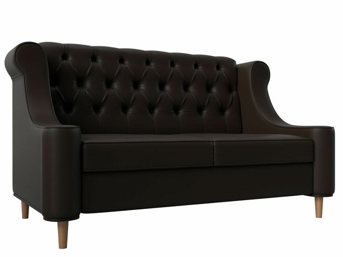 Прямой диван Бронкс коричневого цвета (экокожа)