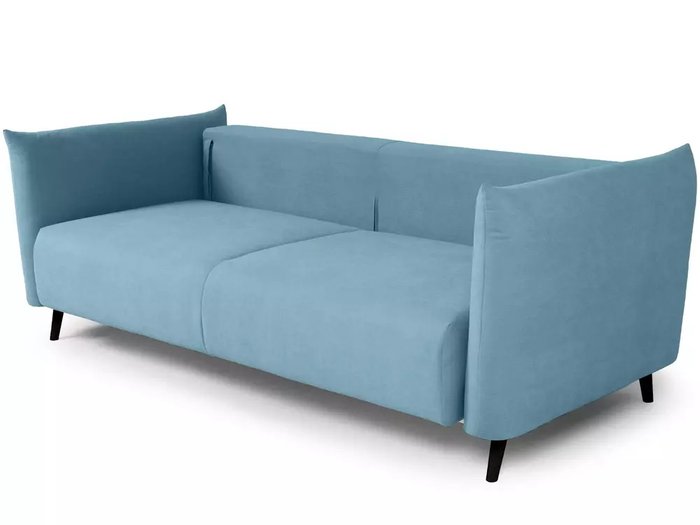 Диван-кровать Menfi голубого цвета с черными ножками - лучшие Прямые диваны в INMYROOM