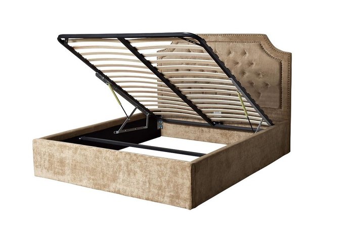  Кровать бежевого цвета с подъемным механизмом 160х200 - лучшие Кровати для спальни в INMYROOM