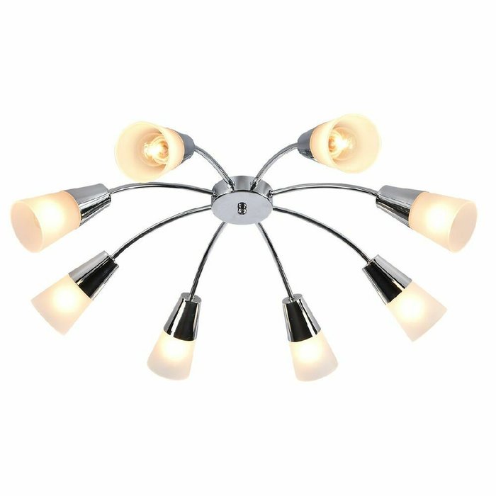 Потолочная люстра Aquilegia 1100/8P Chrome (стекло, цвет белый) Потолочная люстра Aquilegia 1100/8P Chrome (стекло, цвет белый)