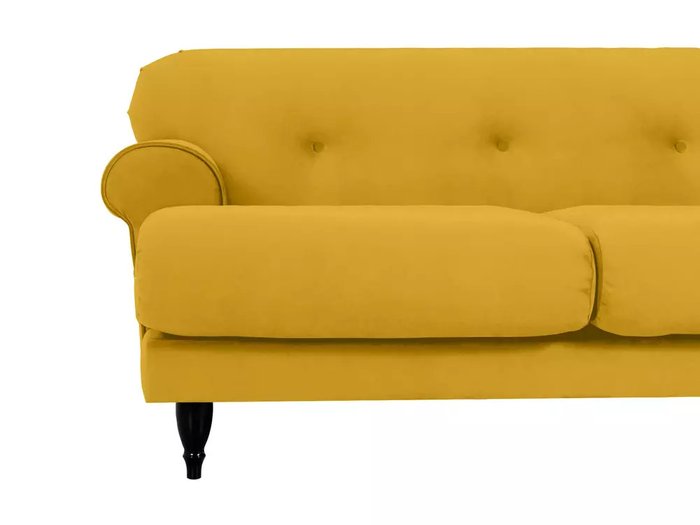 Диван Italia желтого цвета с черными ножками - лучшие Прямые диваны в INMYROOM