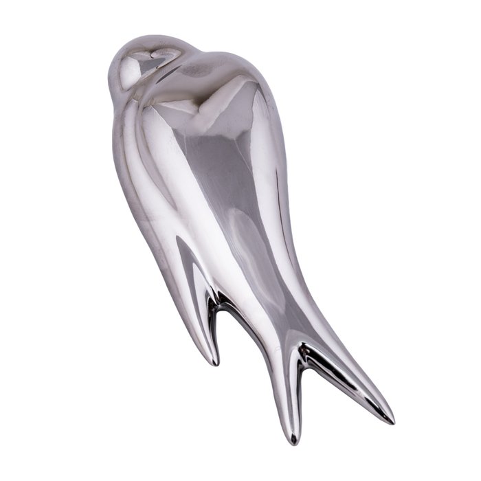 Настенный декор ласточка Magic swallow 3 серебряного цвета