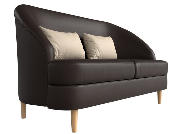 Диван Атико коричневого цвета (экокожа) - лучшие Прямые диваны в INMYROOM