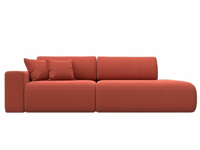 Диван-кровать Лига 036 Модерн кораллового цвета с левым подлокотником - купить Прямые диваны по цене 72999.0
