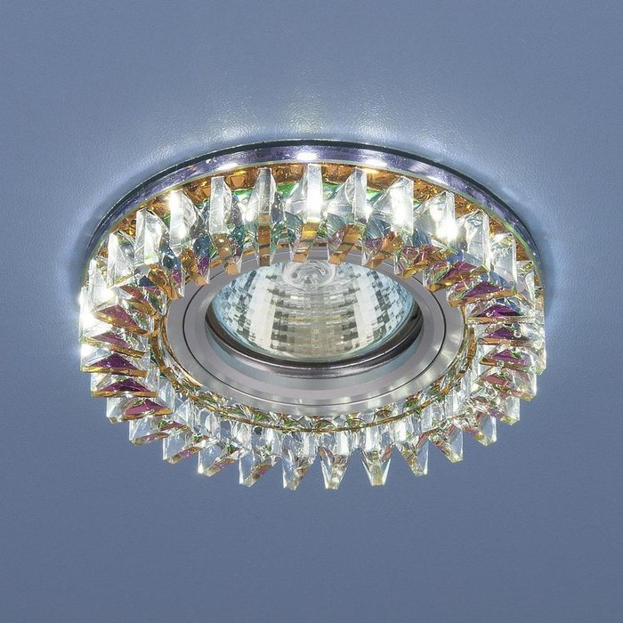 Встраиваемый точечный светильник с LED подсветкой 2216 MR16 MLT/CH мульти/хром - лучшие Встраиваемые споты в INMYROOM